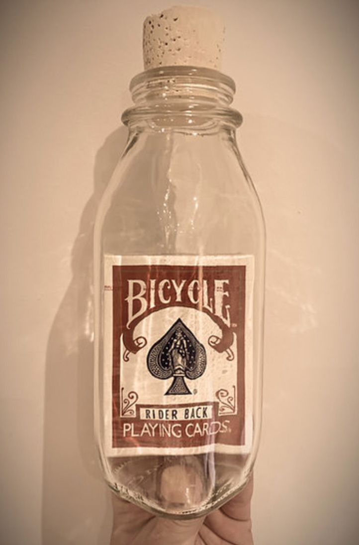 Deck of cards in a bottle